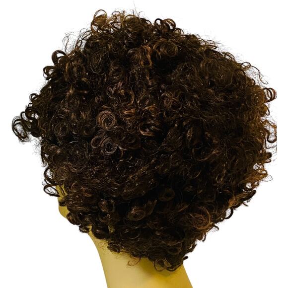 Human Hair Curly Wig ASHRO Color FS430 Brown Copper Women Teens One Size NWT - Picture 3 of 10